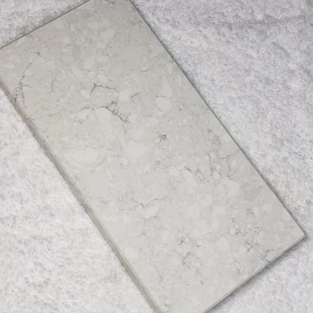 Quartz Stone Cutting Board cheese sushi charcuterie tray 5x10 white cream chunky